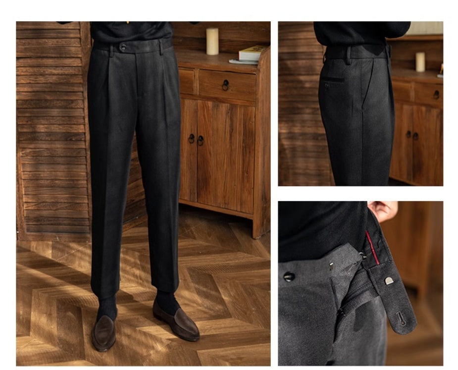 Autumn And Winter Thick Casual Straight Leg Trousers