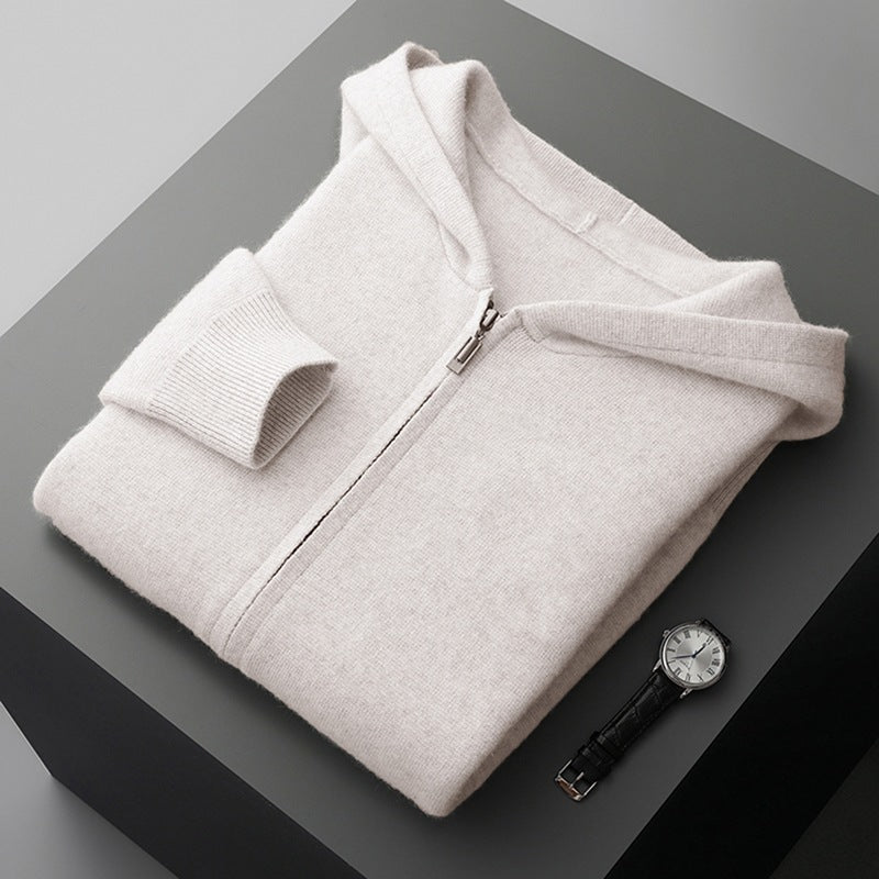 Cashmere Cardigan Hooded Zipper