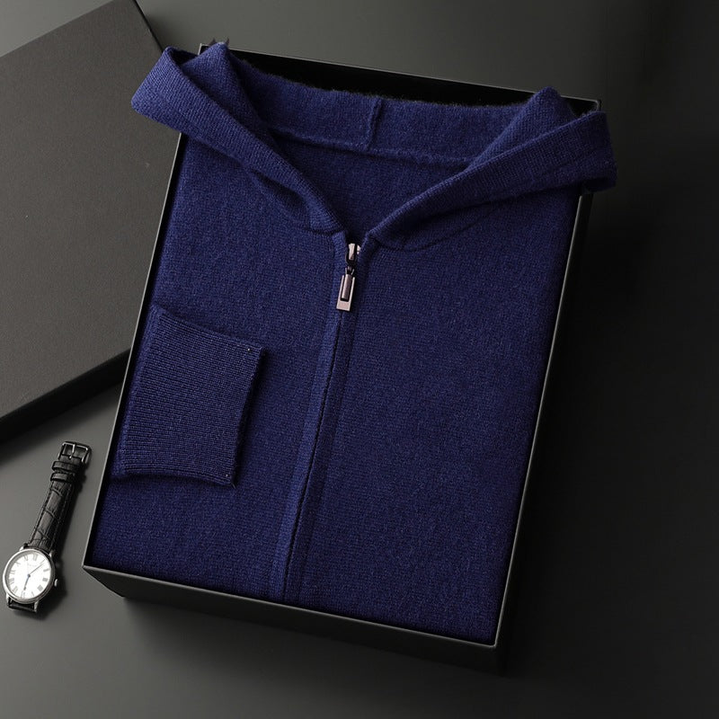 Cashmere Cardigan Hooded Zipper