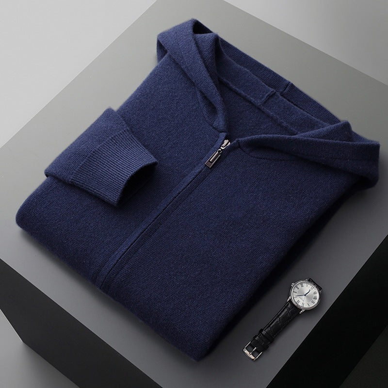 Cashmere Cardigan Hooded Zipper