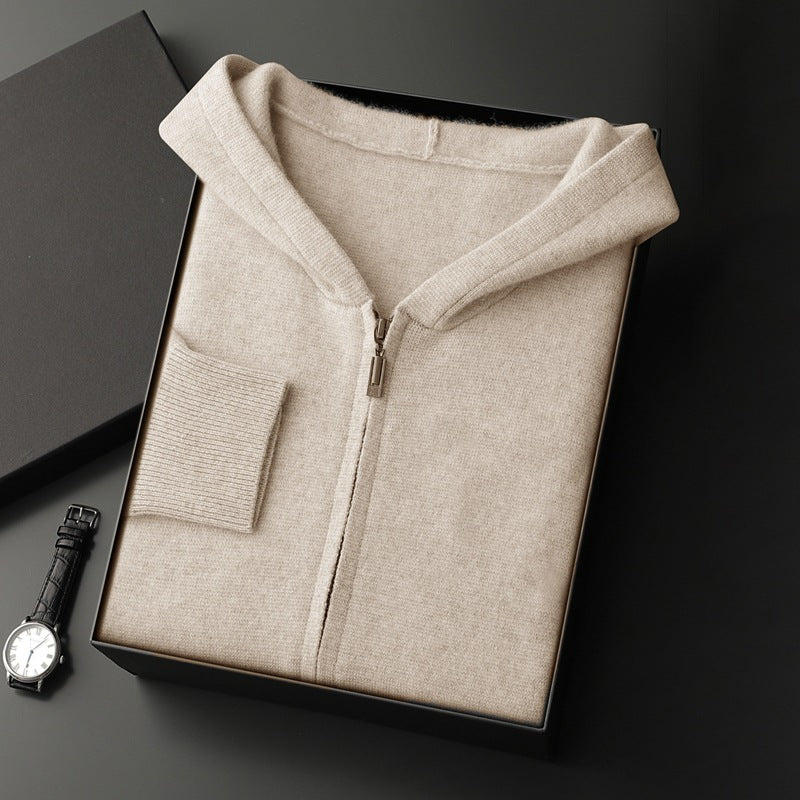 Cashmere Cardigan Hooded Zipper