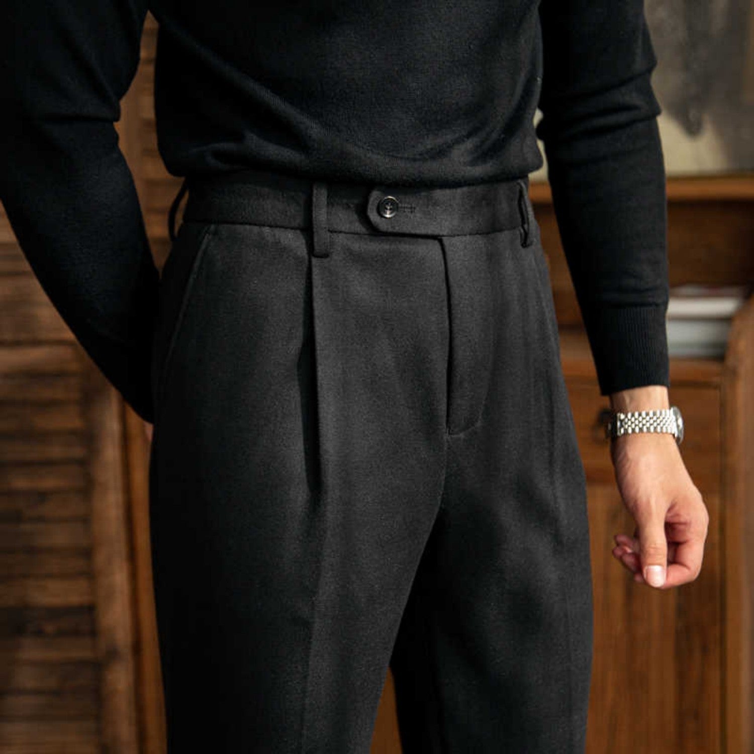 Autumn And Winter Thick Casual Straight Leg Trousers